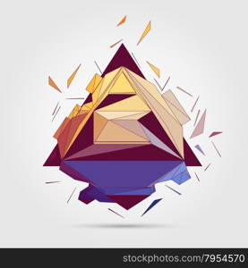 3D concept illustration. Vector Abstract geometric background.. Vector 3D concept illustration.