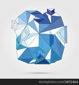 3D concept illustration. Vector Abstract geometric object.