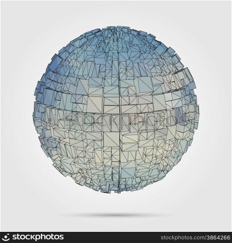 3D concept illustration. Vector Abstract geometric object.. Vector 3D concept illustration.