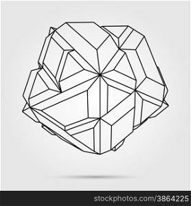 3D concept illustration. Vector Abstract geometric shape