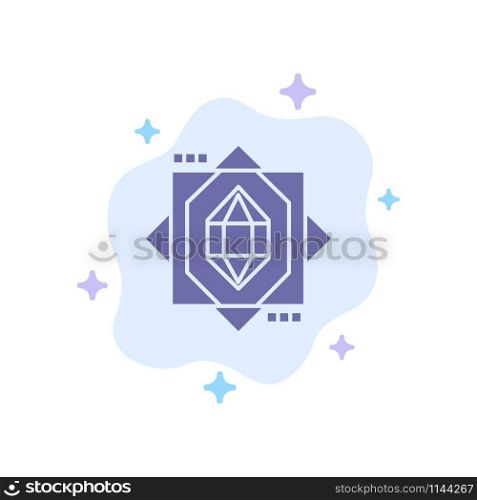 3d, Core, Forming, Design Blue Icon on Abstract Cloud Background