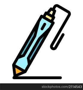 3d crafting pen icon. Outline 3d crafting pen vector icon color flat isolated. 3d crafting pen icon color outline vector