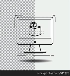 3d, cube, dimensional, modelling, sketch Line Icon on Transparent Background. Black Icon Vector Illustration. Vector EPS10 Abstract Template background