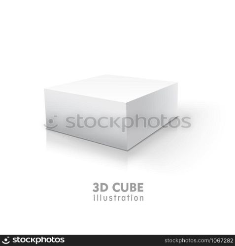 3D cube isolated on white background. Vector illustration.. 3D cube isolated on white background