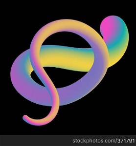 3D curved line with gradient. Liquid wave, colorful spiral. A design element for creative design
