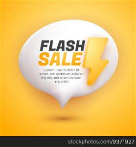 3D cute flash sale logo for banner and flyer discount promotion element