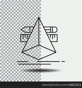 3d, design, designer, sketch, tools Line Icon on Transparent Background. Black Icon Vector Illustration. Vector EPS10 Abstract Template background