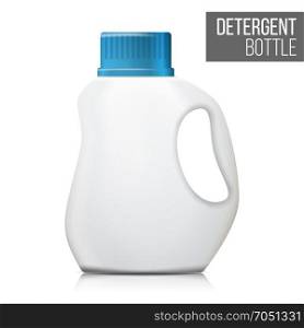 3d Detergent Bottle Mock Up Vector. Blank Plastic Container Bottle For Laundry Detergent. Isolated Illustration. Detergent Bottle Vector. Plastic Detergent Container Isolated On White Background Illustration