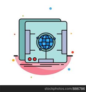 3d, dimensional, holographic, scan, scanner Flat Color Icon Vector