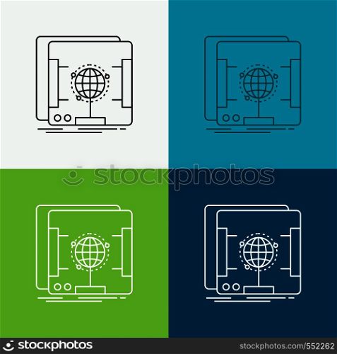 3d, dimensional, holographic, scan, scanner Icon Over Various Background. Line style design, designed for web and app. Eps 10 vector illustration. Vector EPS10 Abstract Template background