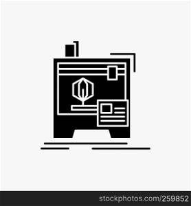 3d, dimensional, machine, printer, printing Glyph Icon. Vector isolated illustration