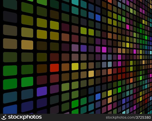 3D disco colored mosaic wall vector background.