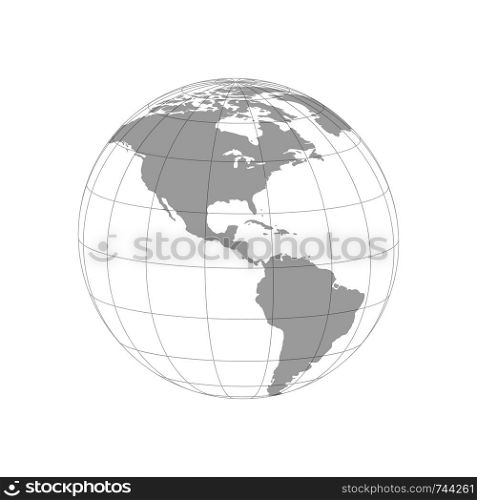 3D Earth globe, Map world on blank background