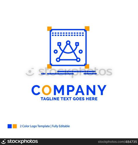 3d, edit, editing, object, resize Blue Yellow Business Logo template. Creative Design Template Place for Tagline.