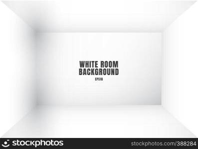 3D empty white room modern blank interior background. House, studio room. You can use for mockup you business project. Vector illustration
