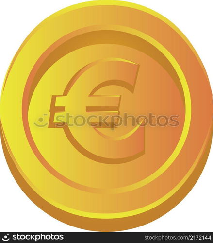 3D euro coin