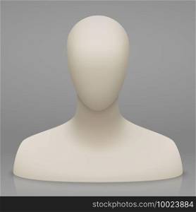 3d faceless mannequin bust and head . Template for your design. mannequin bust and head