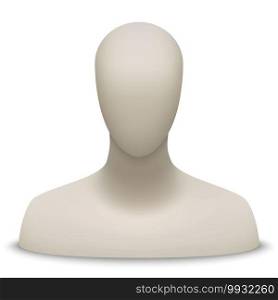 3d faceless mannequin bust and head . Template for your design. mannequin bust and head