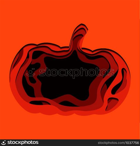3d festive Illustration of pumpkin cut from paper. Thanksgiving Day. Halloween. Vector element for your creativity. 3d festive Illustration of pumpkin cut from paper. Thanksgiving Day. Halloween.