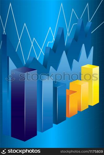 3d financial graph stat business background