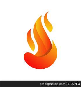 3d fire flames logo design symbol icons in white vector image