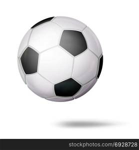3D Football Ball Vector. Classic Soccer Ball. Illustration. Realistic Football Ball Vector. Classic Soccer Round Ball. Sport Game Symbol. Illustration