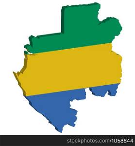 3D Gabon Map Flag Vector illustration eps 10.. 3D Gabon Map Flag Vector illustration eps 10