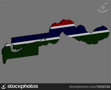 3D Gambia Map Flag Vector illustration eps 10.. 3D Gambia Map Flag Vector illustration eps 10