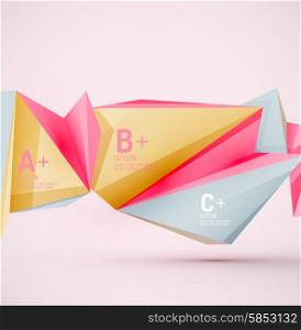 3d geometric shapes in the air. Vector abstract background. Business futuristic presentation layout or web interface or app cover. Universal composition. Geometric shapes in the air. Vector abstract background