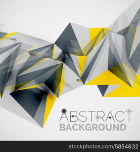 3d geometric shapes in the air. Vector abstract background. Business futuristic presentation layout or web interface or app cover. Universal composition. Geometric shapes in the air. Vector abstract background