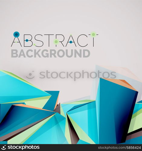 3d geometric shapes in the air. Vector abstract background. Business futuristic presentation layout or web interface or app cover. Universal composition. Geometric shapes in the air. Vector abstract background