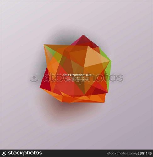 3d glass geometric symbol. Business icon, vector illustration.