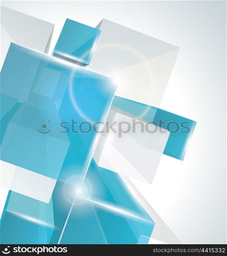 3D glass rectangles abstract background