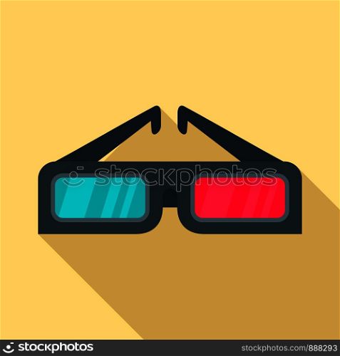 3d glasses icon. Flat illustration of 3d glasses vector icon for web design. 3d glasses icon, flat style
