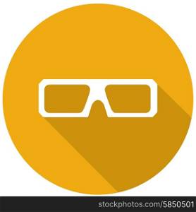 3d glasses icons with a long shadow
