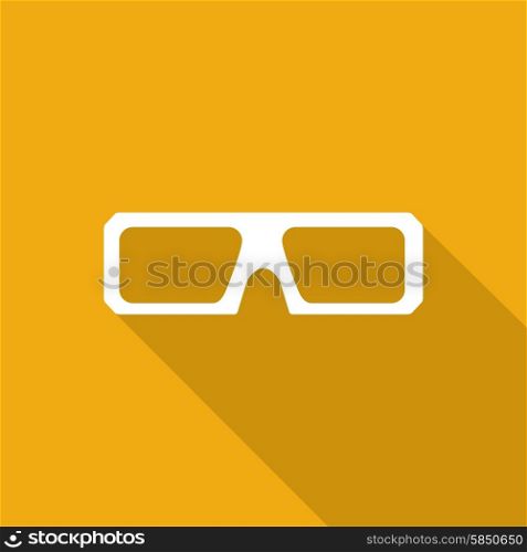 3d glasses icons with a long shadow