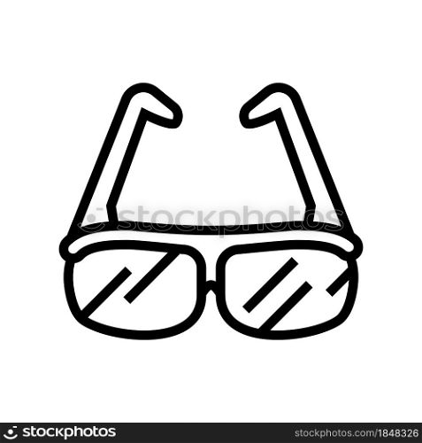 3d glasses line icon vector. 3d glasses sign. isolated contour symbol black illustration. 3d glasses line icon vector illustration