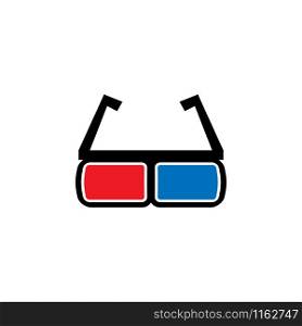 3d glasses movie graphic design template vector illustration