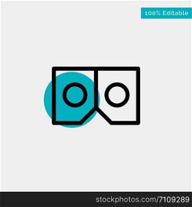 3d, Glasses, Vr, Movie turquoise highlight circle point Vector icon