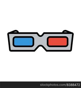 3d Goggle Icon. Editable Bold Outline With Color Fill Design. Vector Illustration.