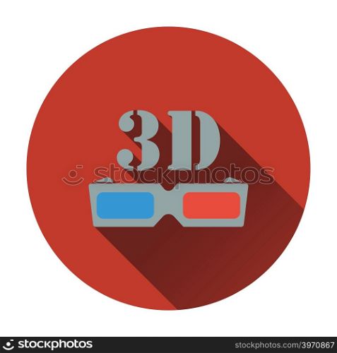 3d goggle icon. Flat design. Vector illustration.