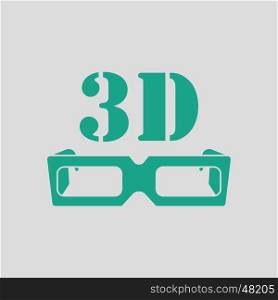 3d goggle icon. Gray background with green. Vector illustration.