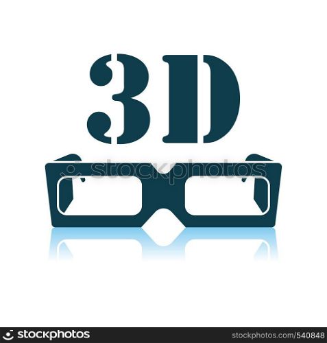 3d Goggle Icon. Shadow Reflection Design. Vector Illustration.