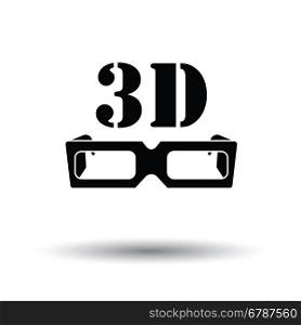3d goggle icon. White background with shadow design. Vector illustration.
