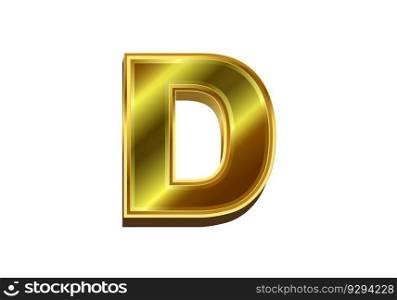 3d golden letter. Luxury gold alphabet on white background