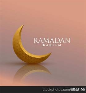 3d golden moon ramadan kareem background