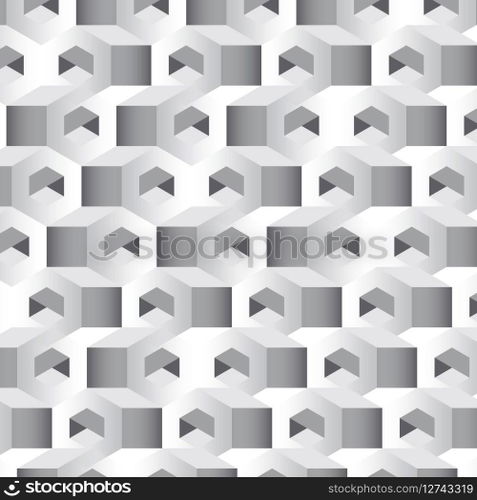 3D gray hexagonal patterned background vector