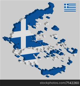 3D Greece map flag vector illustration eps 10.. 3D Greece map flag vector illustration eps 10