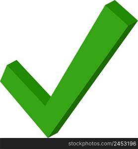 3d green check mark symbol , yes sign verified fulfilled correct