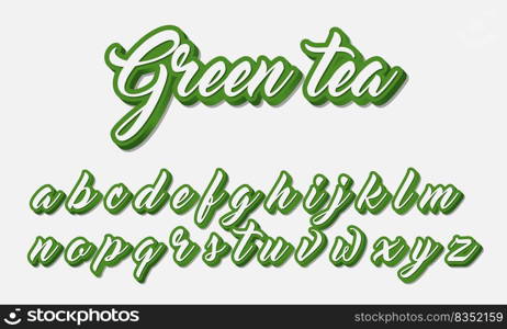3d green editable text effect. Vector editable text effect